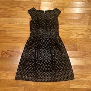 Vince Camuto LBD with Gold Diamond Pattern